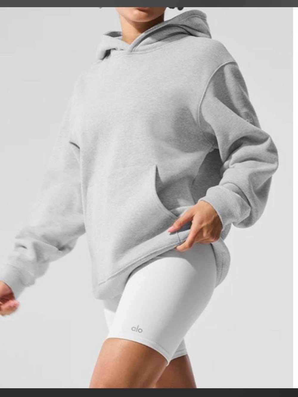 Alo light grey renown heavyweight hoodie - small - excellent condition